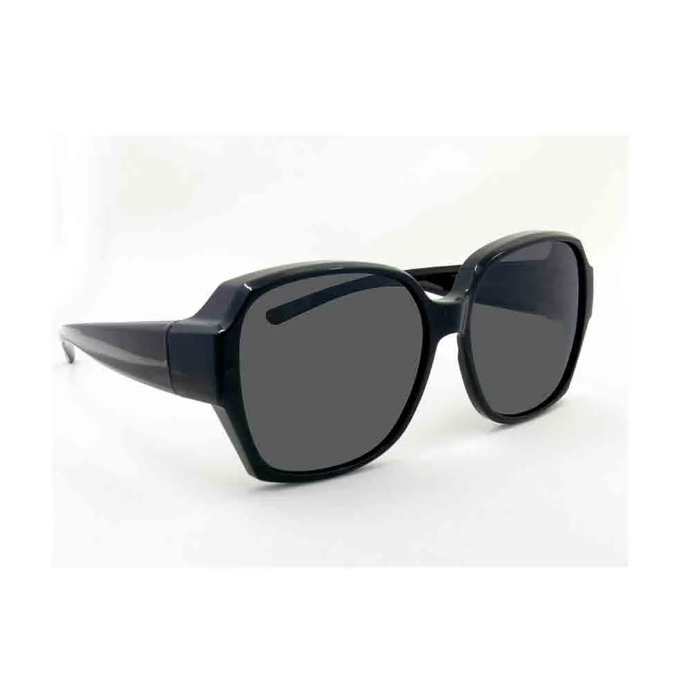 外掛式偏光太陽眼鏡 Polarized Sunglasses, 02 Black Frame / Gray Lens