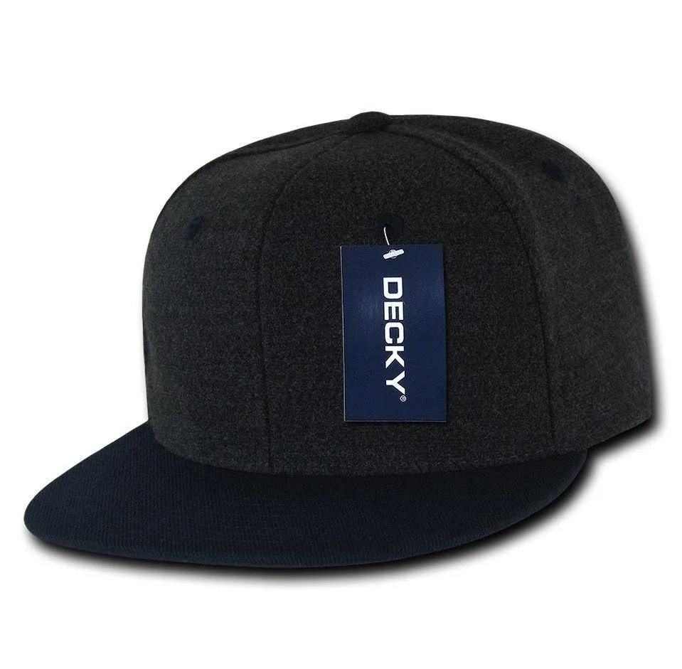1 Dozen Decky Melton Crown Snapback Two Tone 6 Panel Hats Caps Wholesale Lots!
