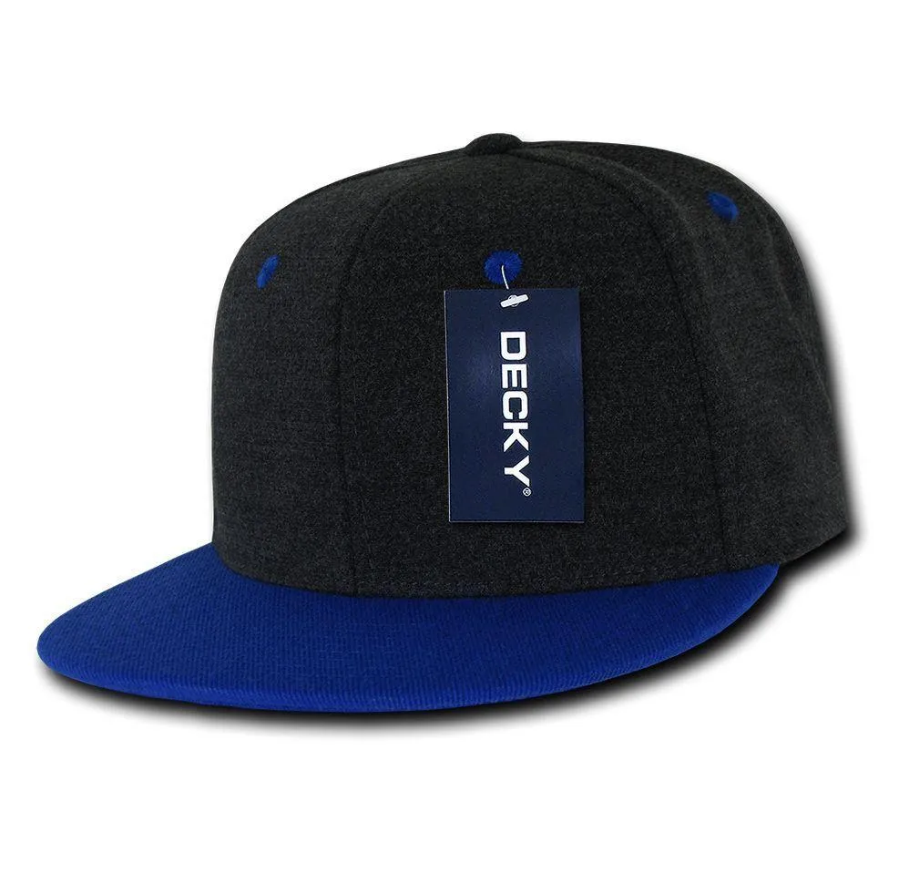 1 Dozen Decky Melton Crown Snapback Two Tone 6 Panel Hats Caps Wholesale Lots!