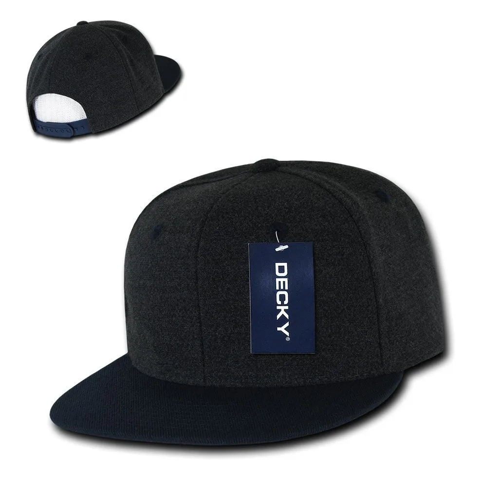 1 Dozen Decky Melton Crown Snapback Two Tone 6 Panel Hats Caps Wholesale Lots!