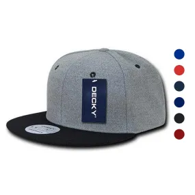 1 Dozen Decky Melton Crown Snapback Two Tone 6 Panel Hats Caps Wholesale Lots!