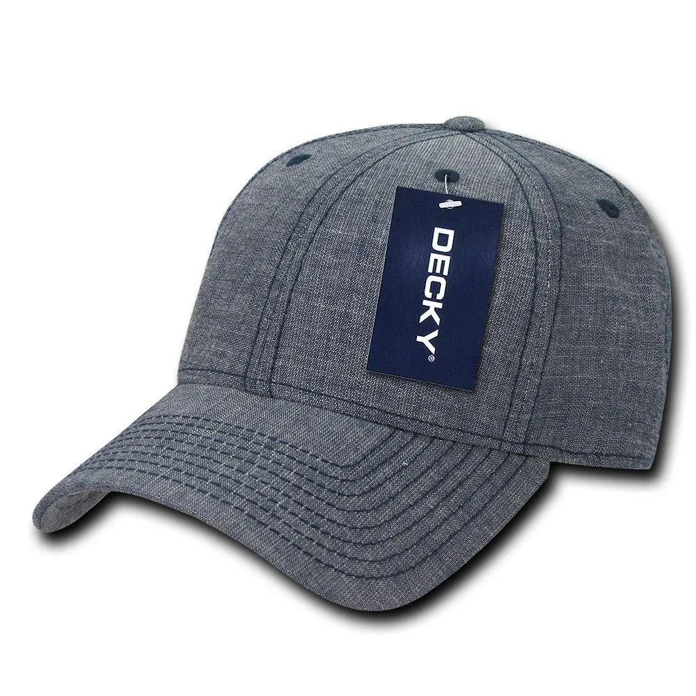 1 Dozen Decky Structured Washed Denim Low Crown Dad Caps Hats Wholesale Lot