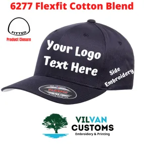 6277 Flexfit Cotton Blend Hats, Custom Embroidery