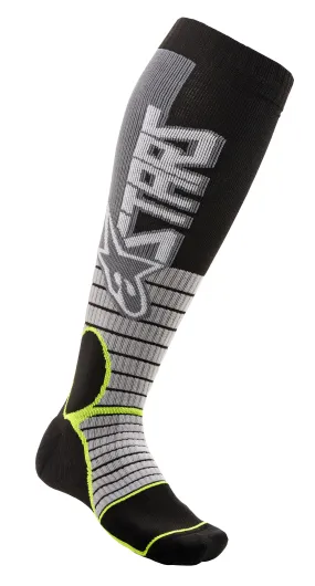 ALPINESTARS MX PRO SOCKS COOL GREY/YELLOW SMALL 4701520-905-S