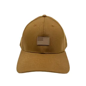 American Flag Saddle Brown Structured Dad Hat