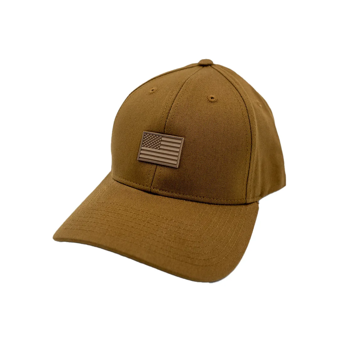 American Flag Saddle Brown Structured Dad Hat