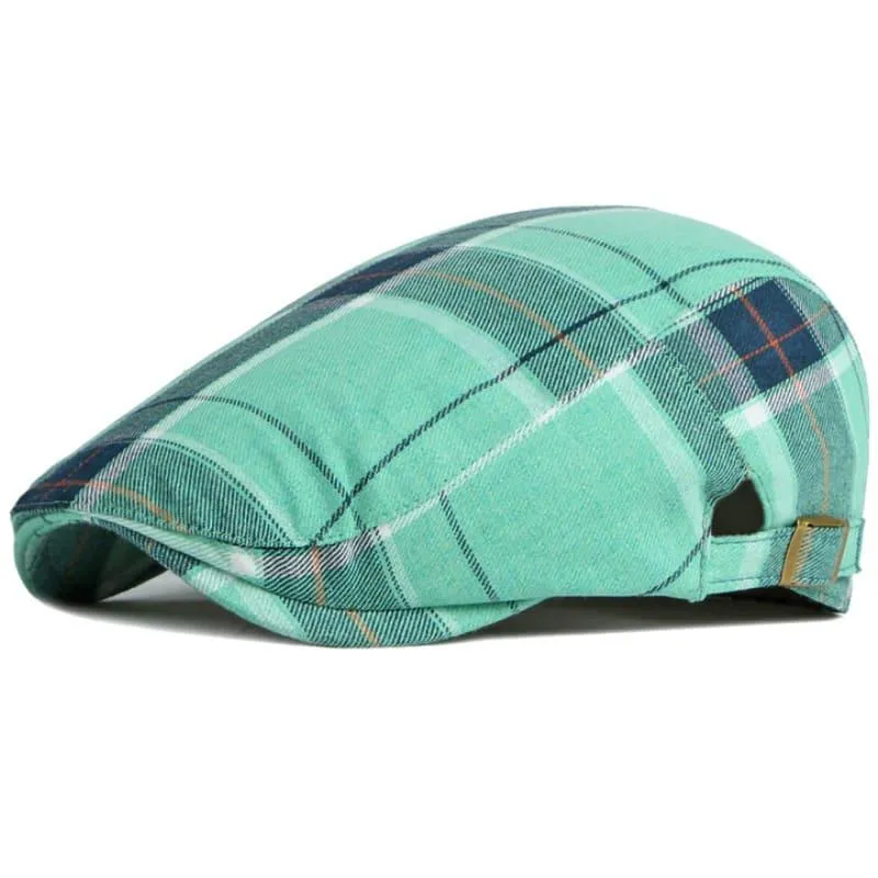 Anglet Tartan Cotton Flat Cap