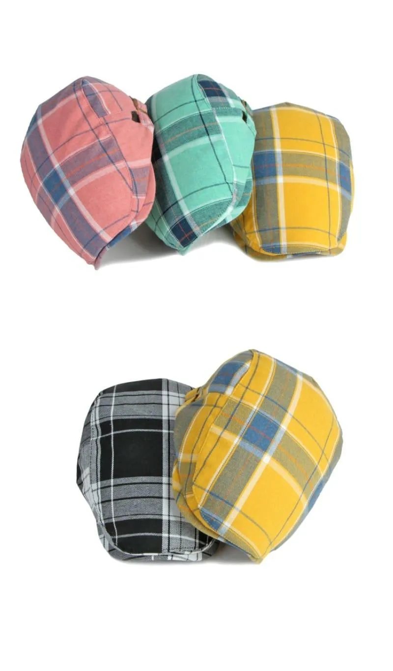 Anglet Tartan Cotton Flat Cap
