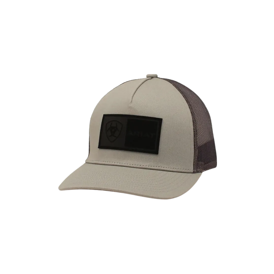 Ariat Men's Snap Back Rectangle Patch Grey Cap