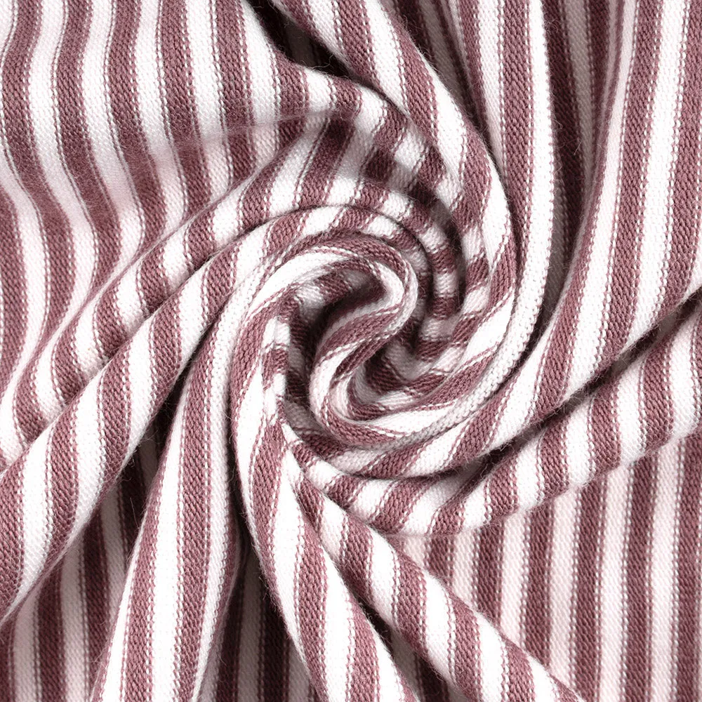 Bamboo organic jersey stripes - Rose brown