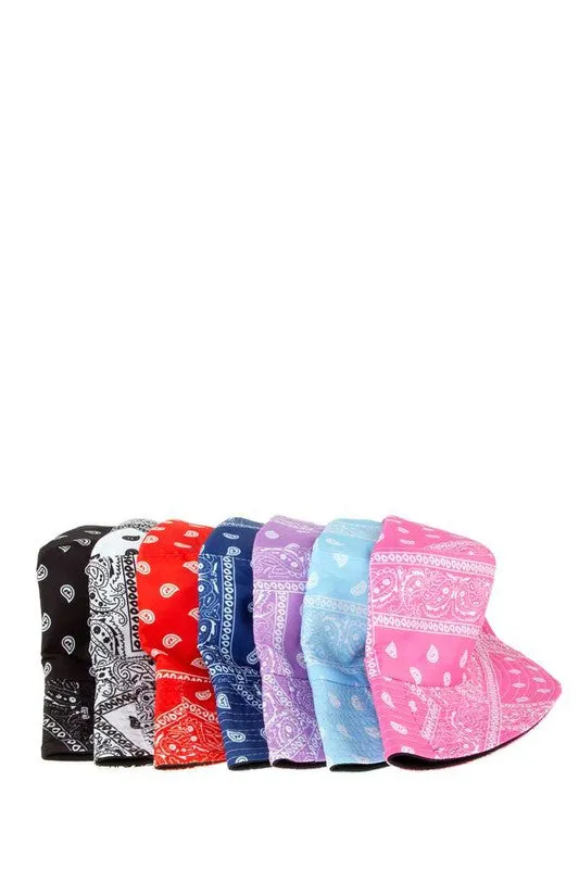 Bandana Print Bucket Hats