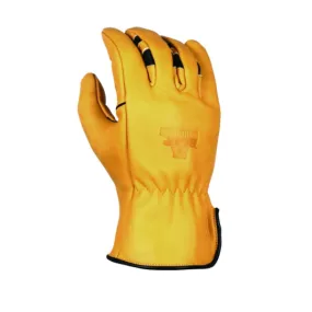 'Bear Knuckles' Double Wedge™ Fleece-Lined Water Resistant Cowhide Driver Glove - Yellow