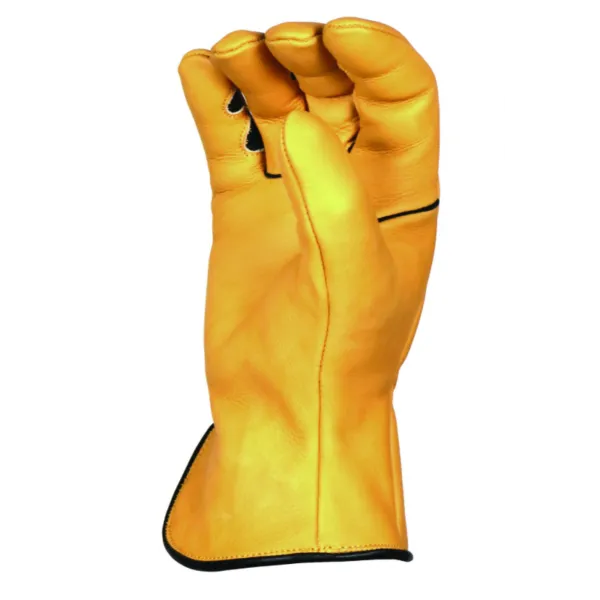 'Bear Knuckles' Double Wedge™ Fleece-Lined Water Resistant Cowhide Driver Glove - Yellow