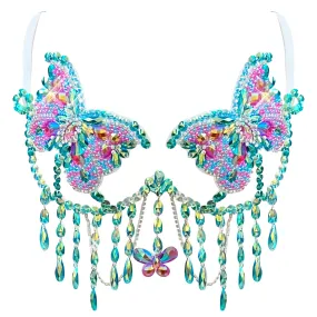 Beautiful Butterfly Crystal Jewel Carnival Bra