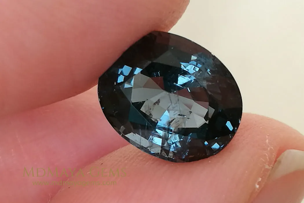 Beautiful Pair of Deep Blue Mogok Spinel. Oval cut. 6.34 ct total