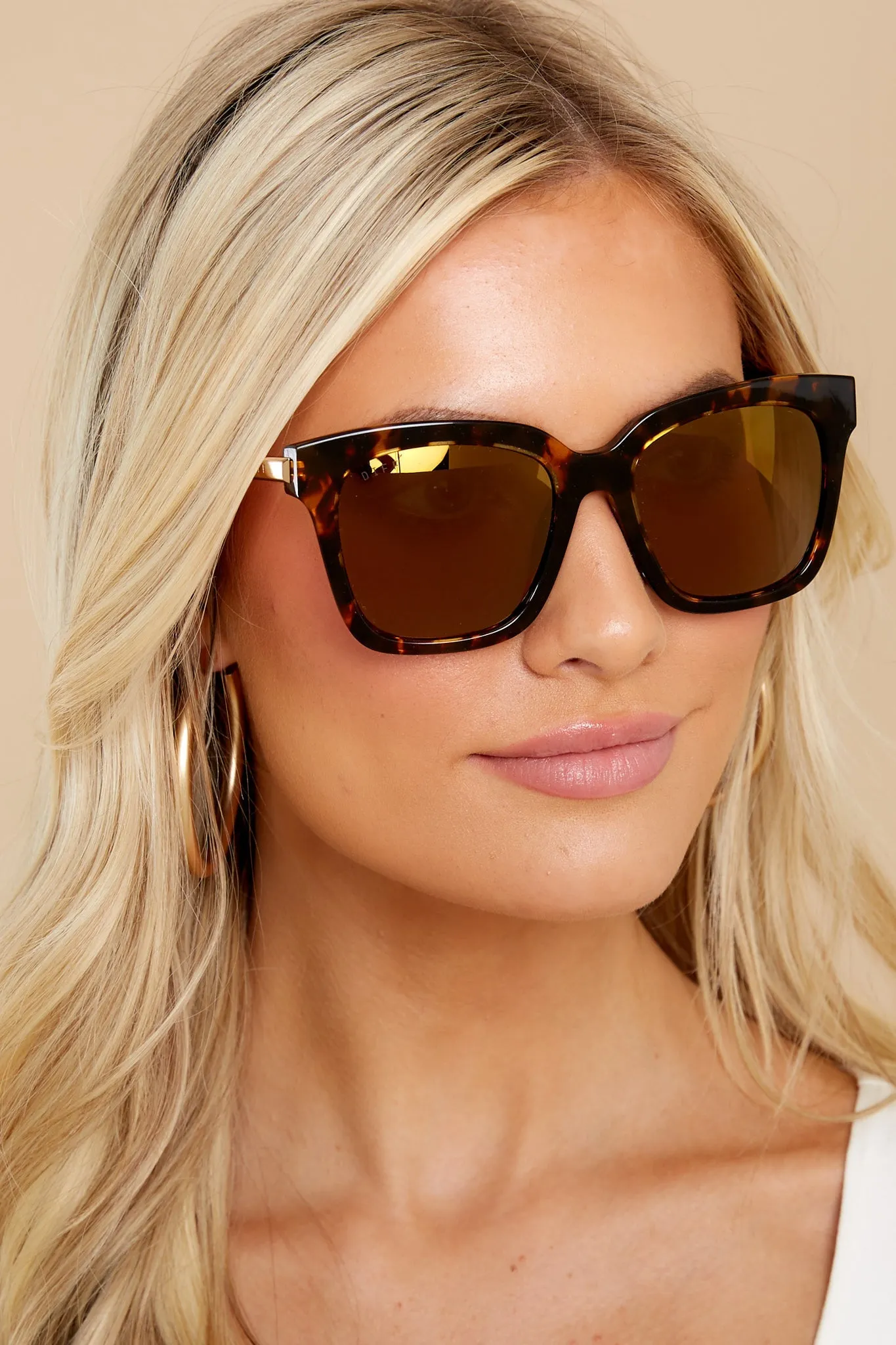 Bella Dark Tortoise Gold Mirror Sunglasses