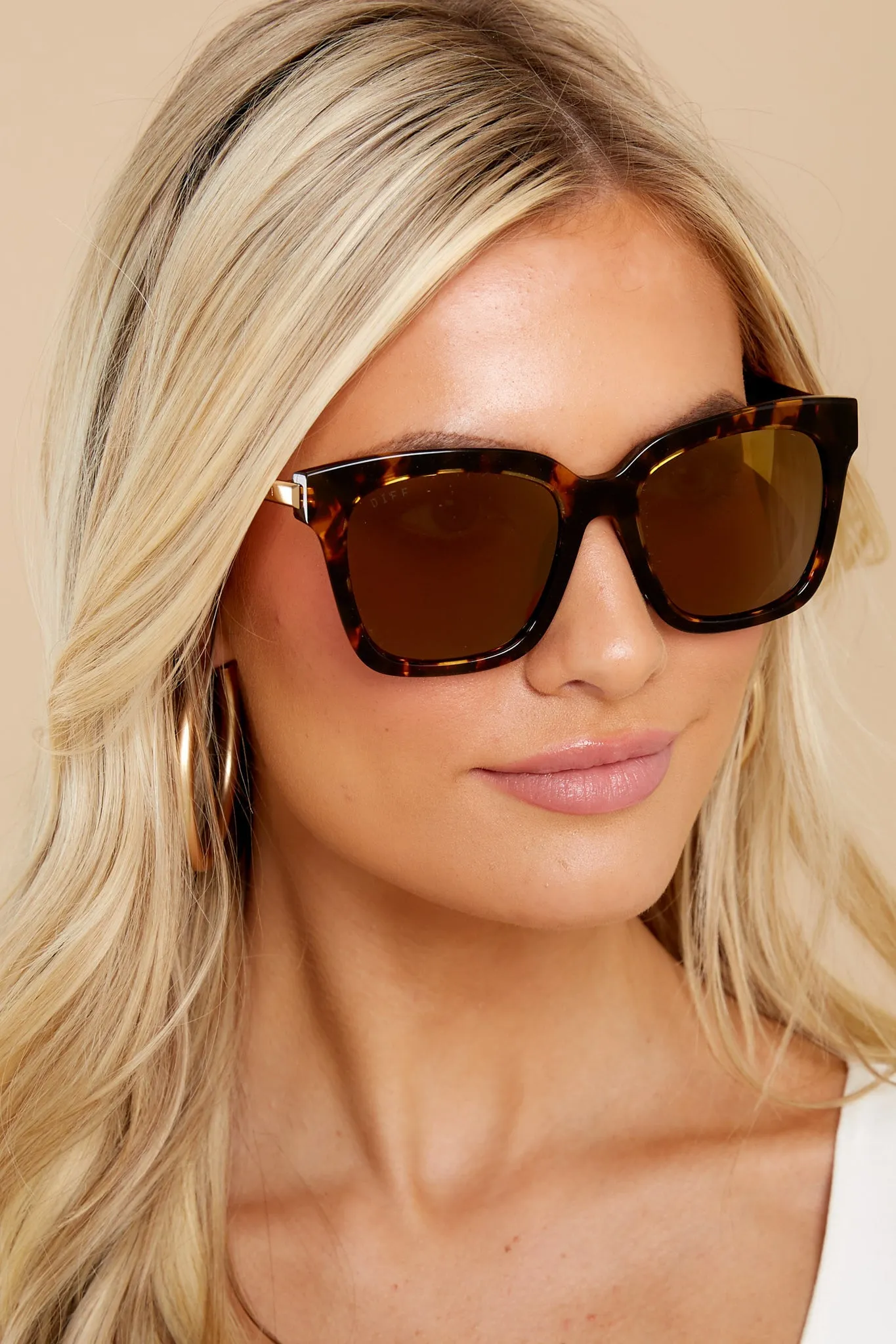Bella Dark Tortoise Gold Mirror Sunglasses