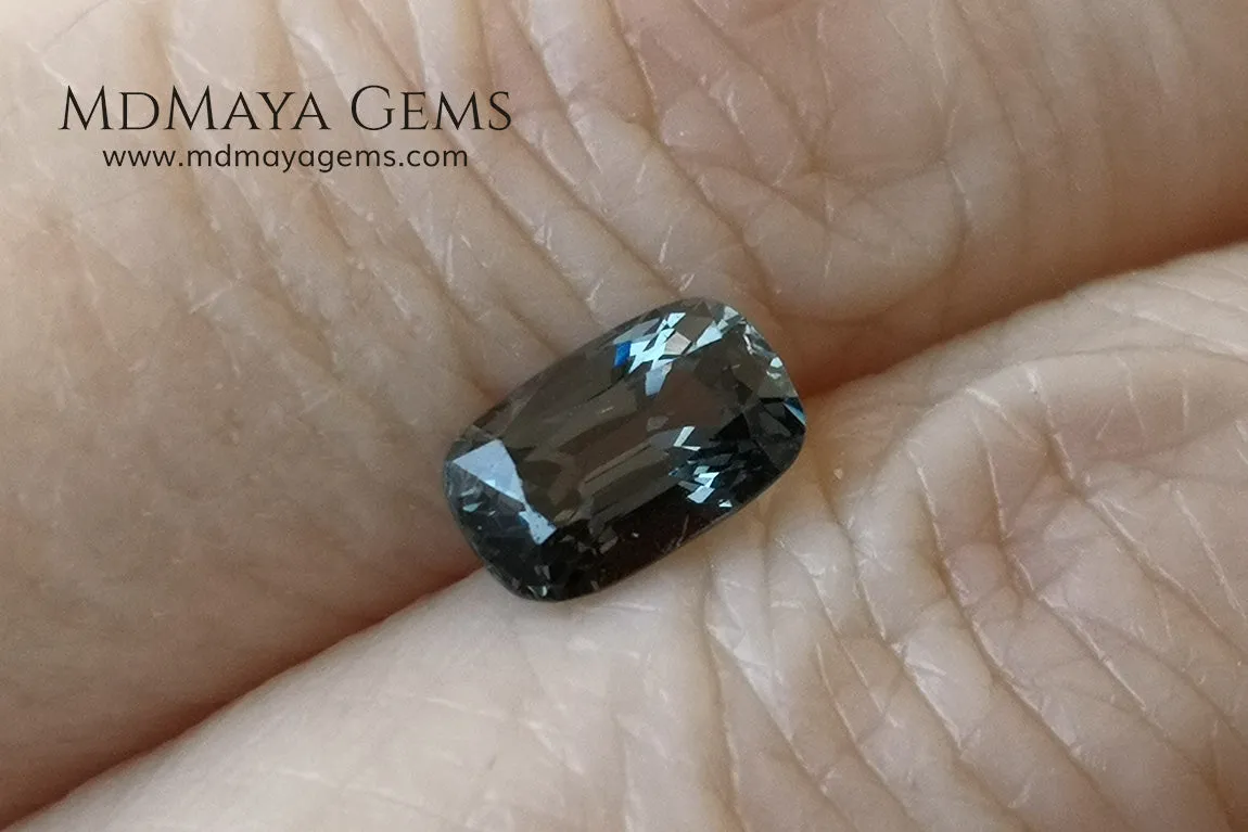 Bluish Gray Spinel Unheated, Cushion Cut 1.03 ct