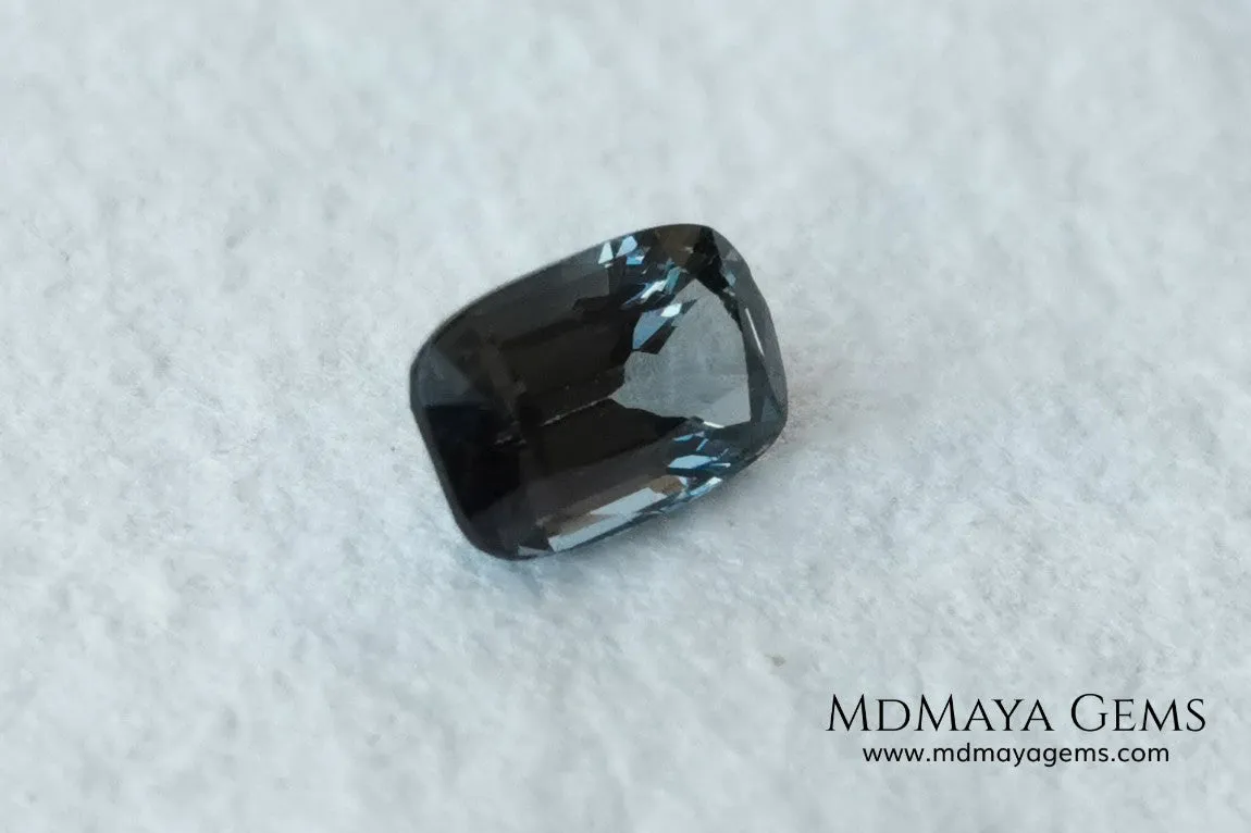 Bluish Gray Spinel Unheated, Cushion Cut 1.03 ct