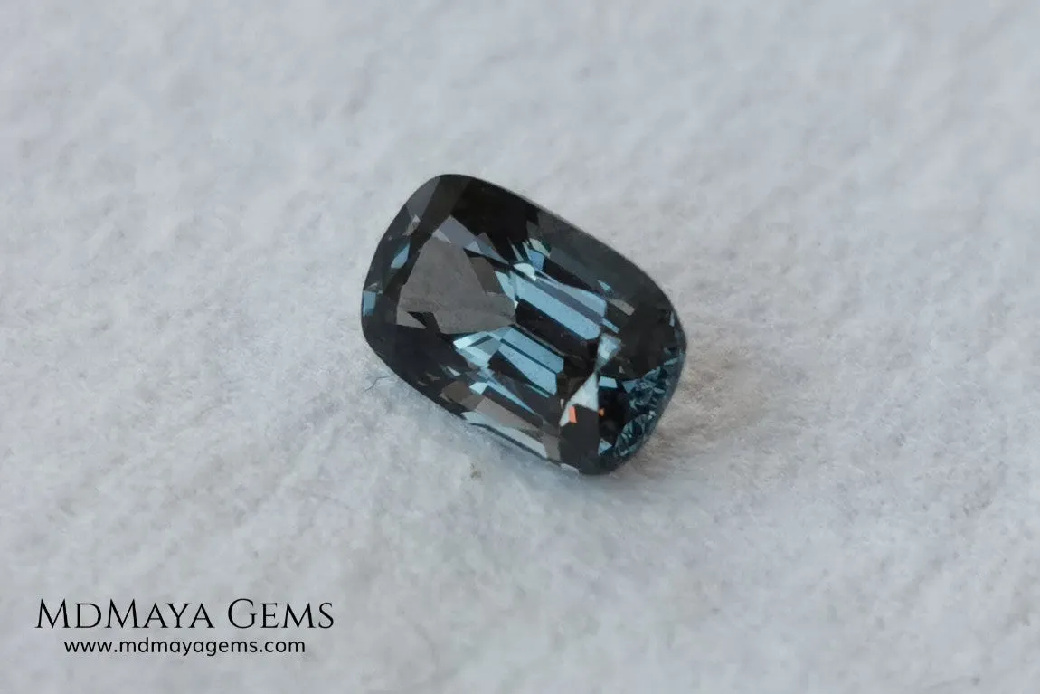 Bluish Gray Spinel Unheated, Cushion Cut 1.03 ct