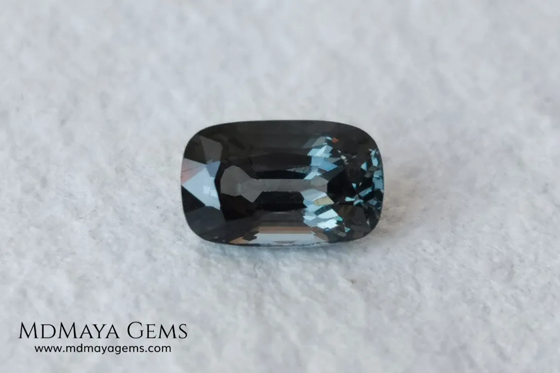 Bluish Gray Spinel Unheated, Cushion Cut 1.03 ct