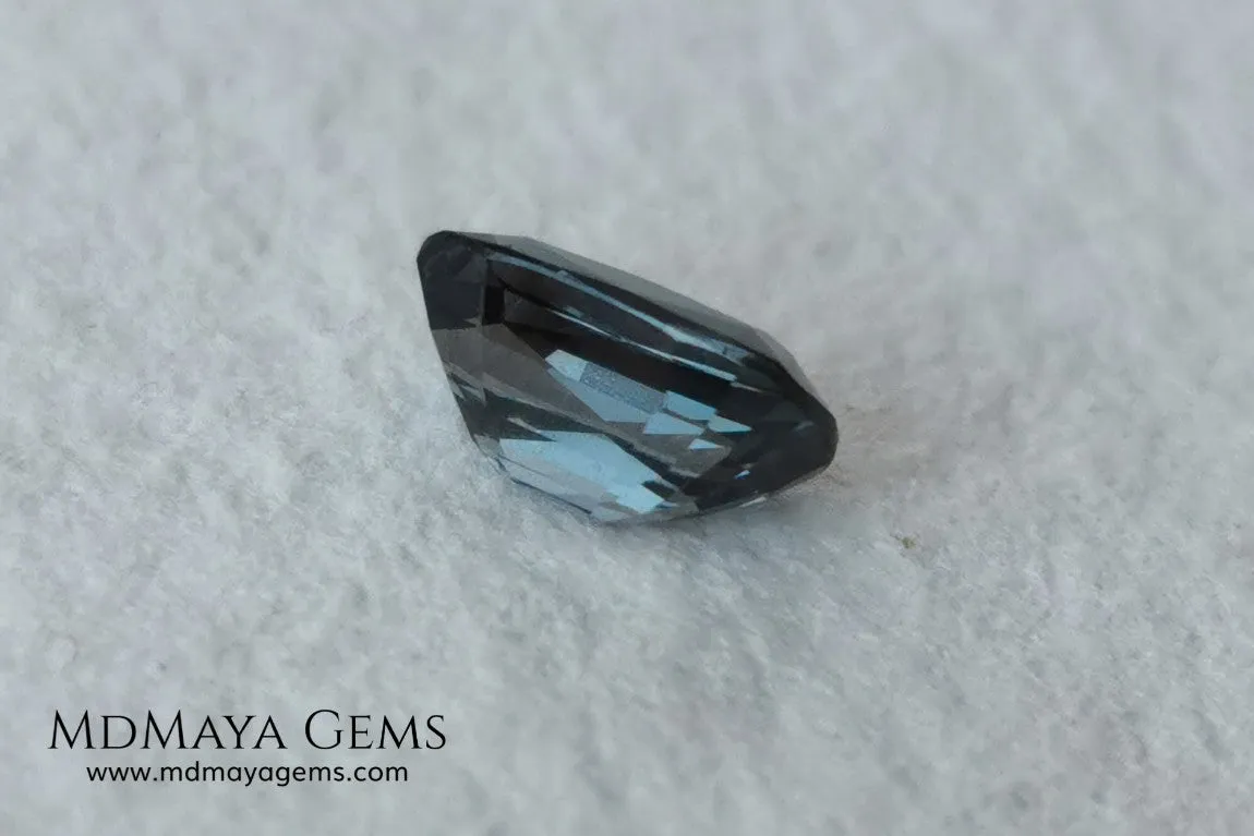 Bluish Gray Spinel Unheated, Cushion Cut 1.03 ct