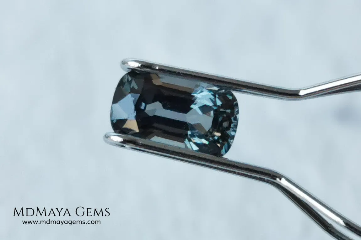 Bluish Gray Spinel Unheated, Cushion Cut 1.03 ct