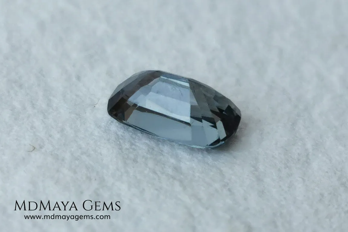 Bluish Gray Spinel Unheated, Cushion Cut 1.03 ct