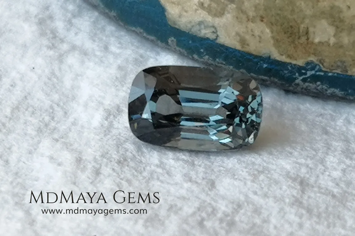 Bluish Gray Spinel Unheated, Cushion Cut 1.03 ct