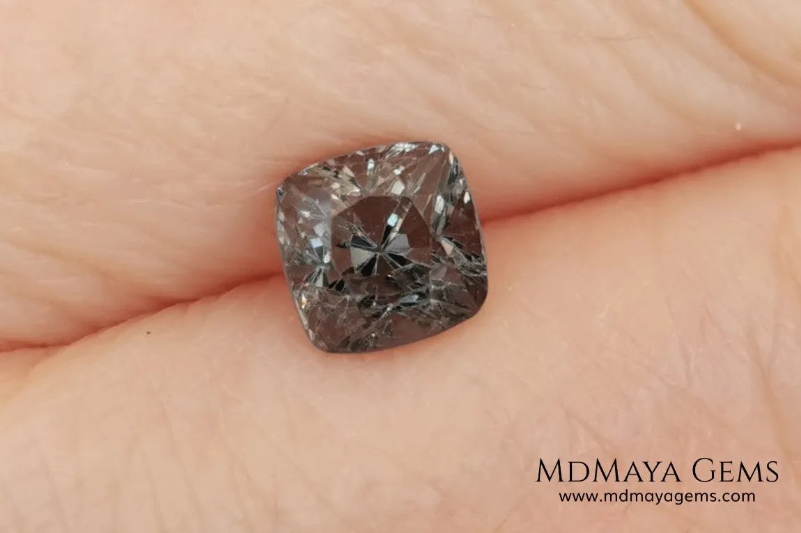 Bluish Grey Spinel Square Cushion Cut 1.10 ct