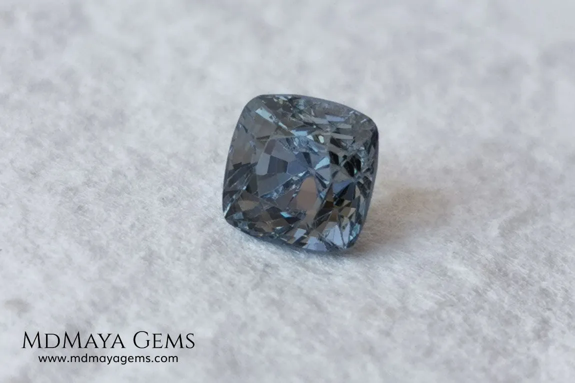 Bluish Grey Spinel Square Cushion Cut 1.10 ct