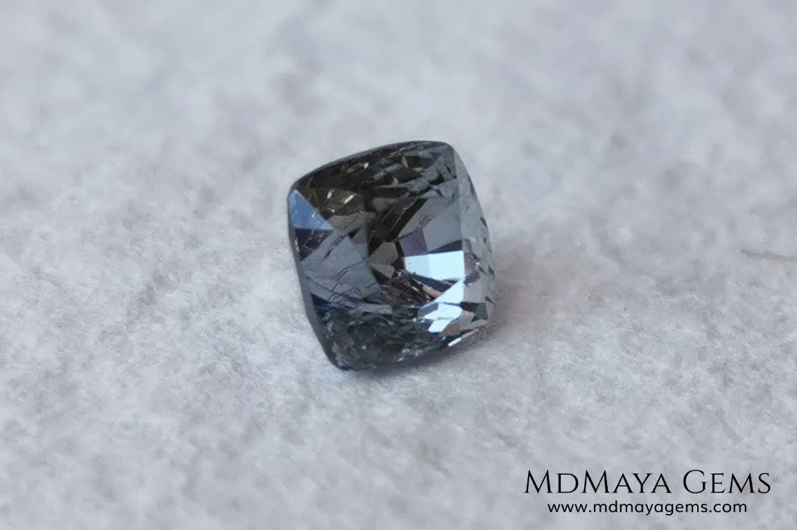 Bluish Grey Spinel Square Cushion Cut 1.10 ct