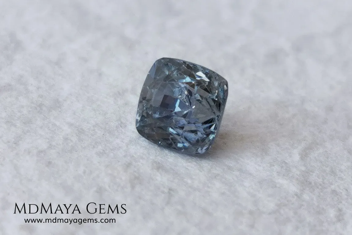 Bluish Grey Spinel Square Cushion Cut 1.10 ct