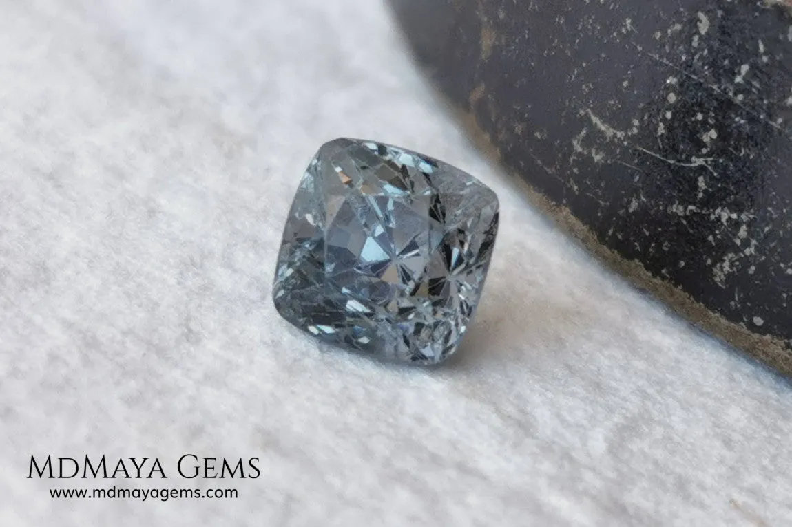 Bluish Grey Spinel Square Cushion Cut 1.10 ct