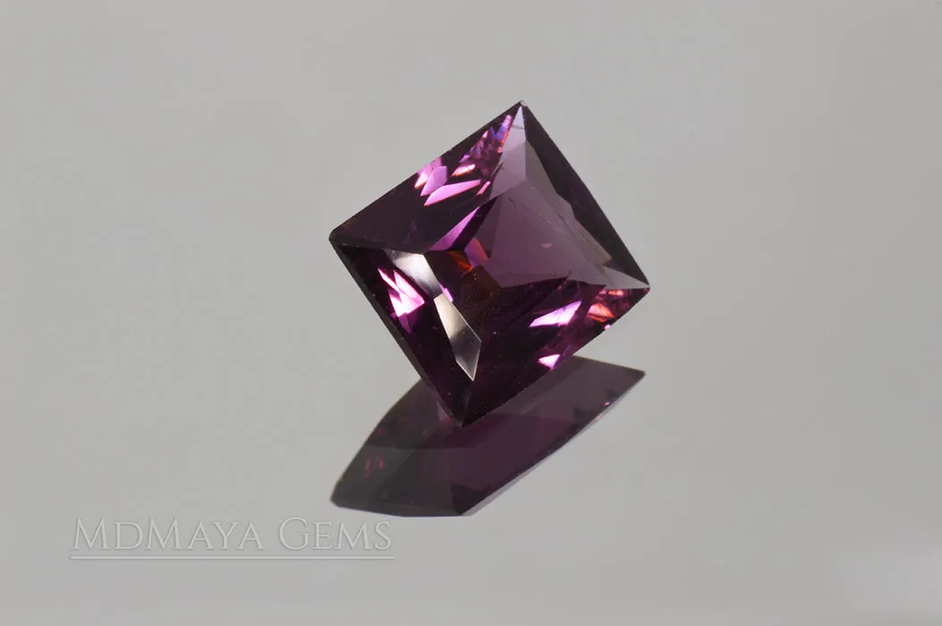 Bright Unheated Red Purple Spinel. Rectangle Cut. 2.18 ct