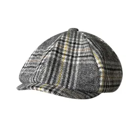 Brooklyn Gray Tartan Wool Newsboy Cap