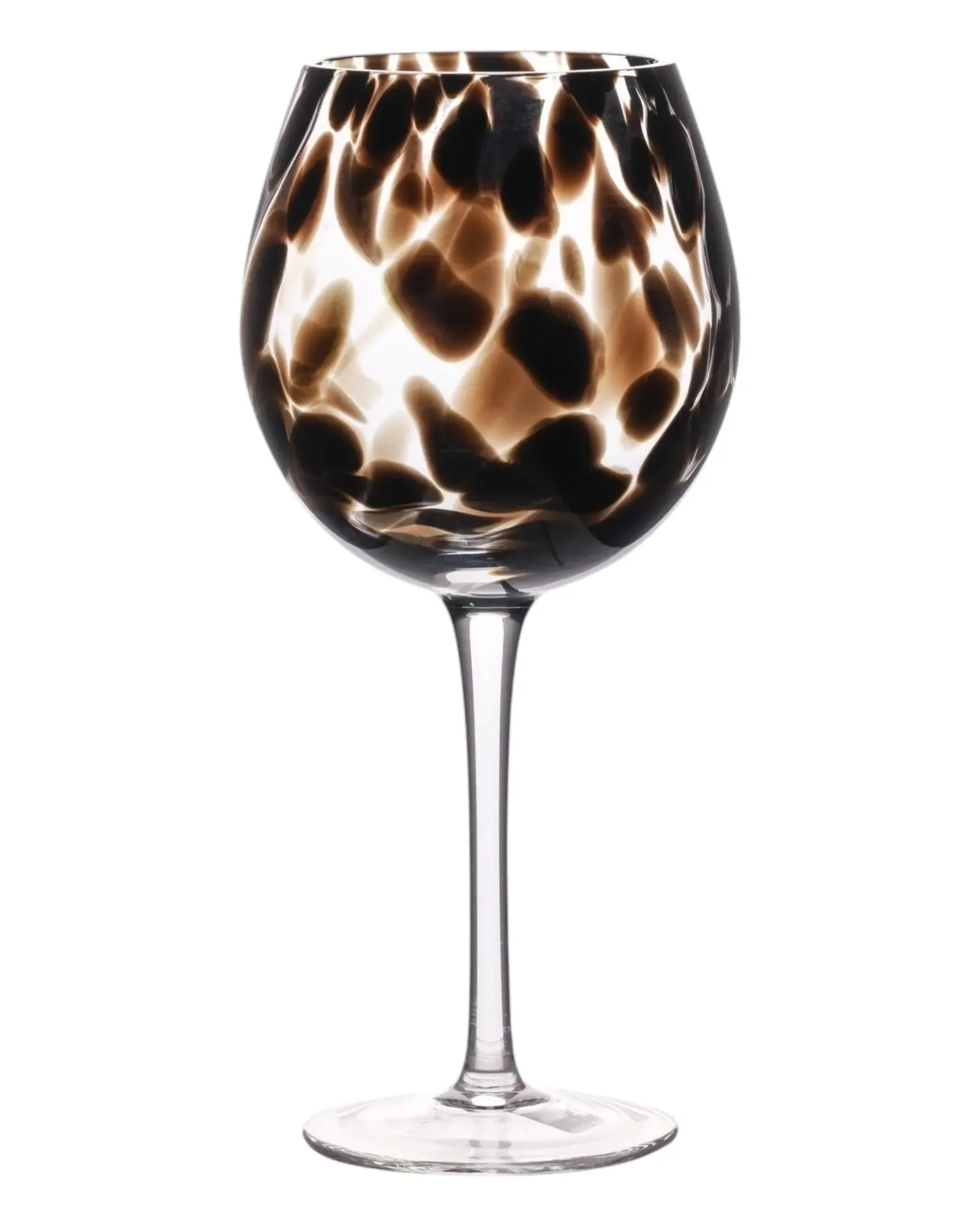 Brown Tortoise Print Wine Glasses - Set of Two