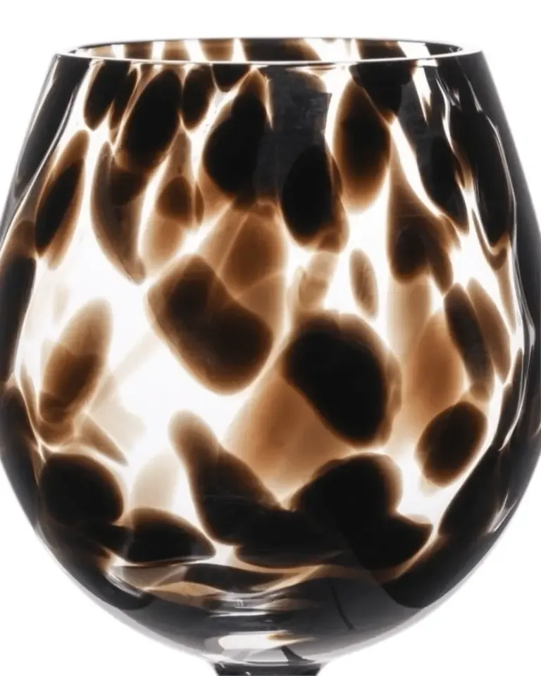 Brown Tortoise Print Wine Glasses - Set of Two