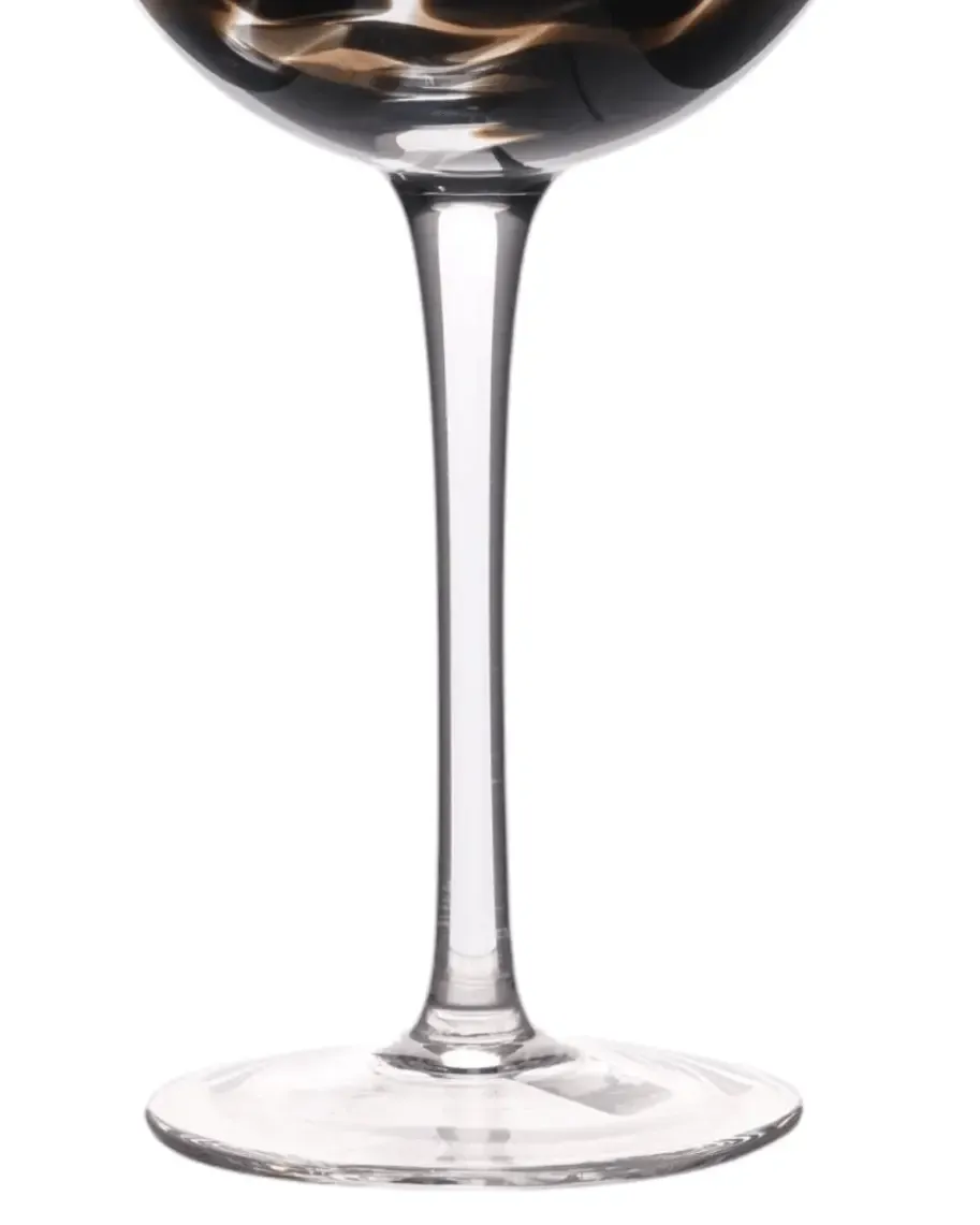 Brown Tortoise Print Wine Glasses - Set of Two