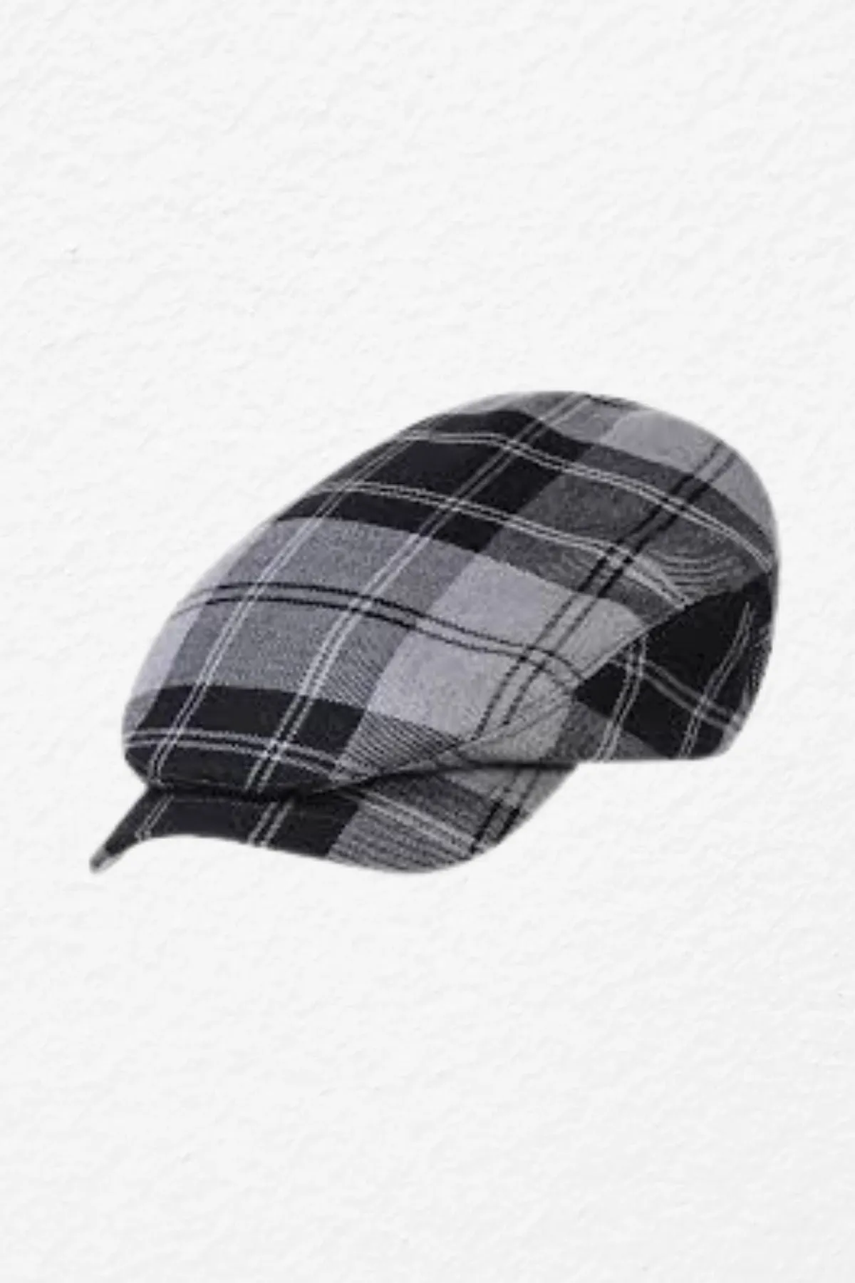 Button Down Plaid Flat Cap