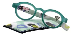 Carnival, Round Reading Glasses for Women (Green) frames with colorful  pattern:  1.25  3  NY Fifth Avenue