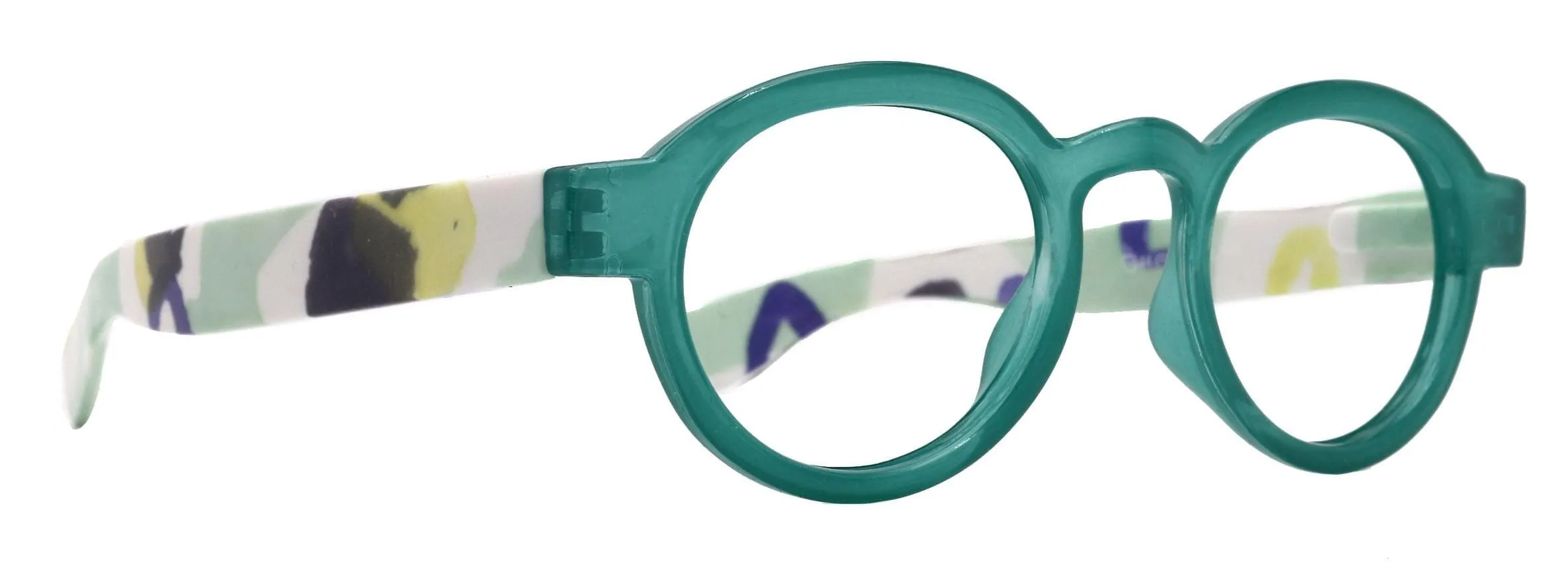 Carnival, Round Reading Glasses for Women (Green) frames with colorful  pattern:  1.25  3  NY Fifth Avenue