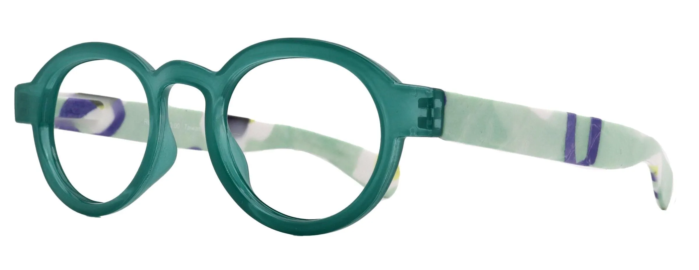 Carnival, Round Reading Glasses for Women (Green) frames with colorful  pattern:  1.25  3  NY Fifth Avenue