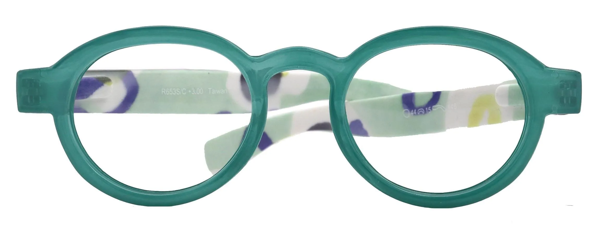 Carnival, Round Reading Glasses for Women (Green) frames with colorful  pattern:  1.25  3  NY Fifth Avenue