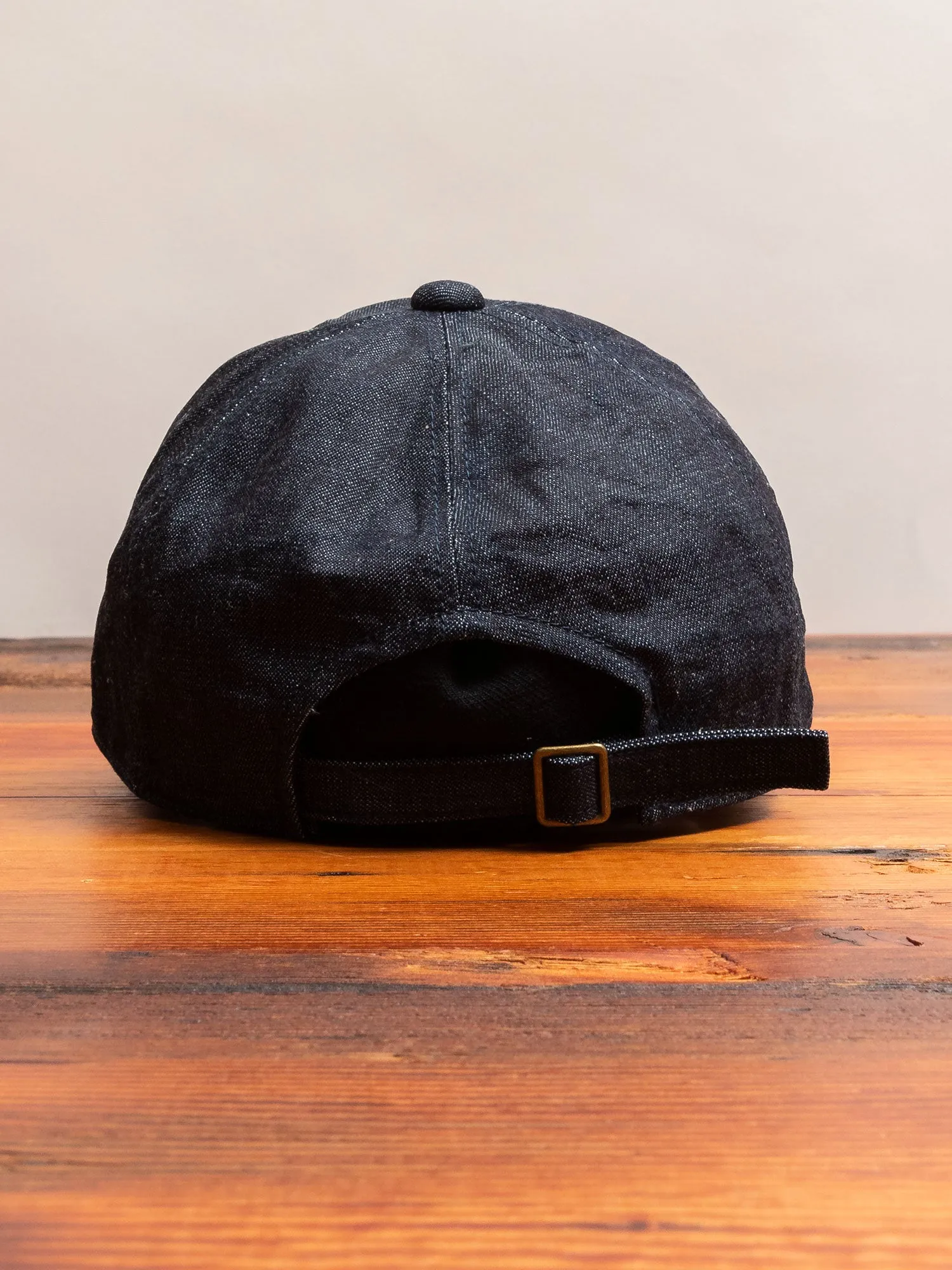 Chain Embroidery Denim Cap in Indigo Blue