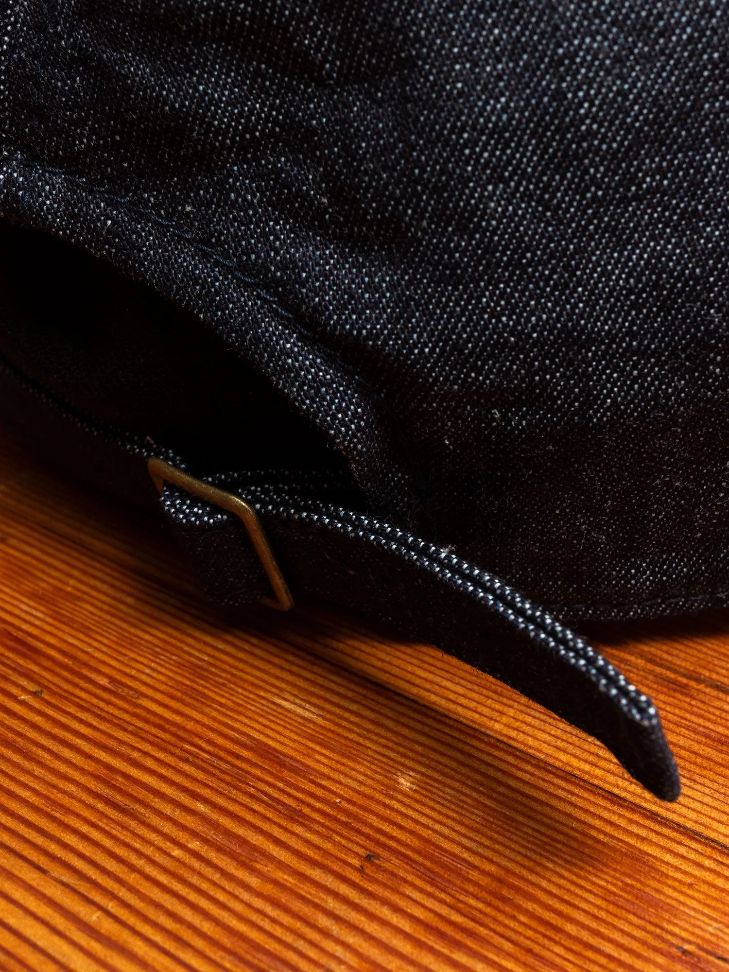 Chain Embroidery Denim Cap in Indigo Blue
