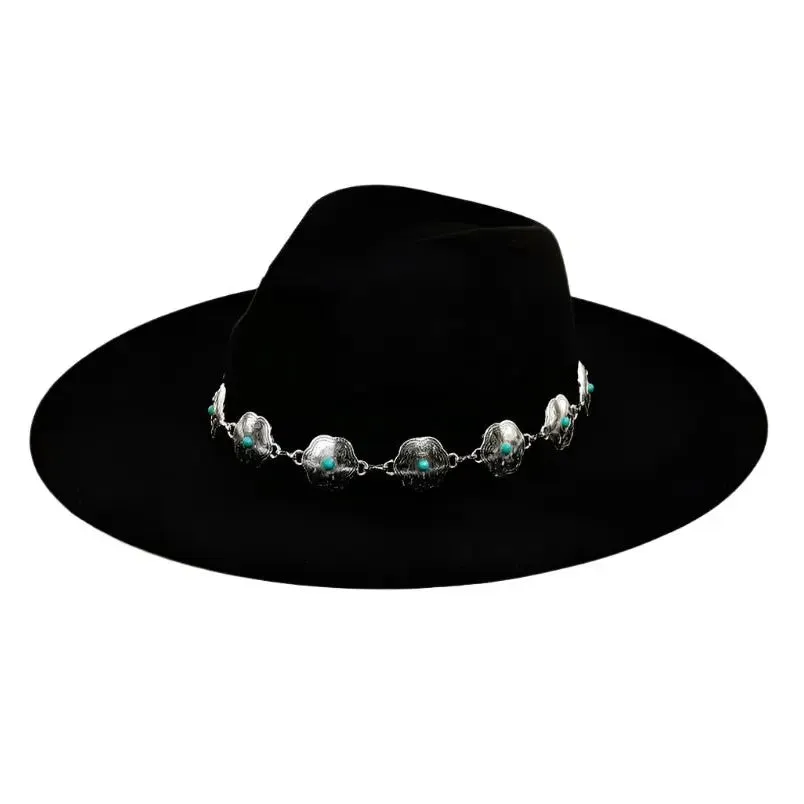 Chain Strap Fedora Hat