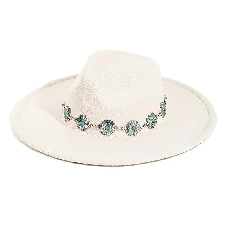 Chain Strap Fedora Hat