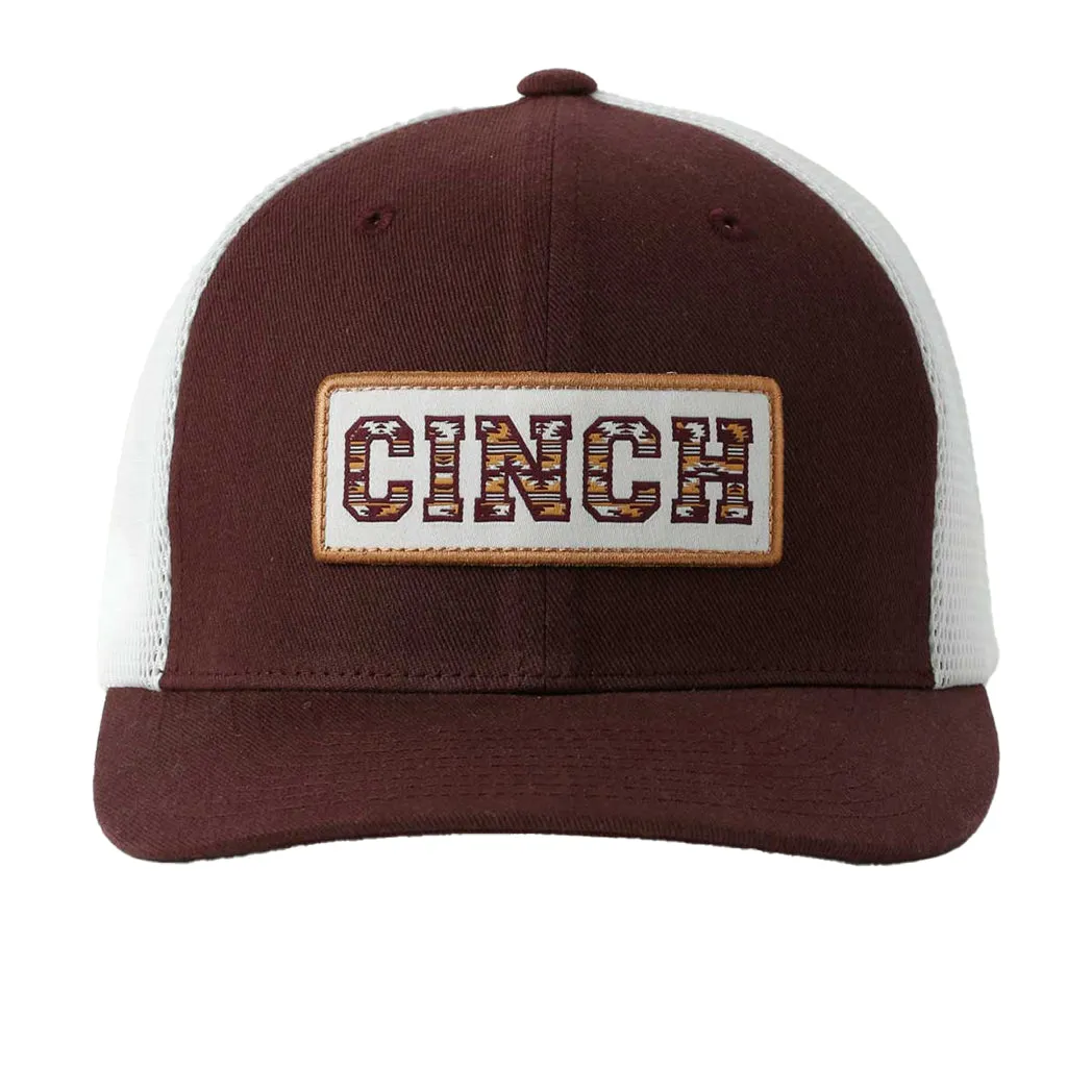 Cinch Maroon Aztec Patch Cap