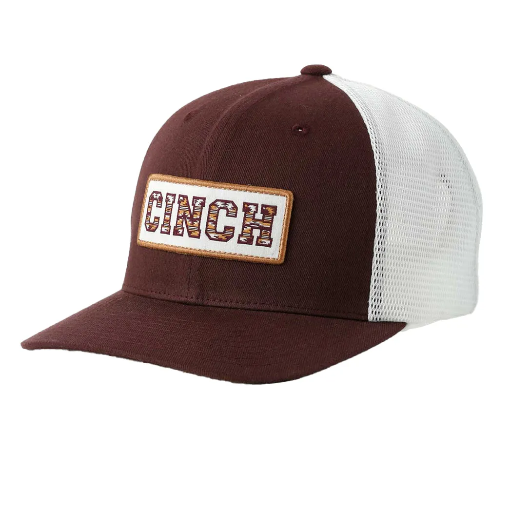 Cinch Maroon Aztec Patch Cap